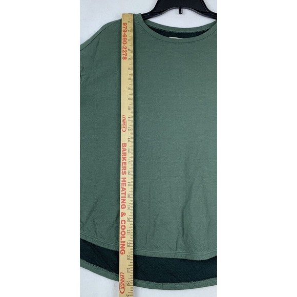 Madewell Womens Double Faced Long Sleeve T Shirt Size XS Green Tunic Minimalist - Picture 6 of 7